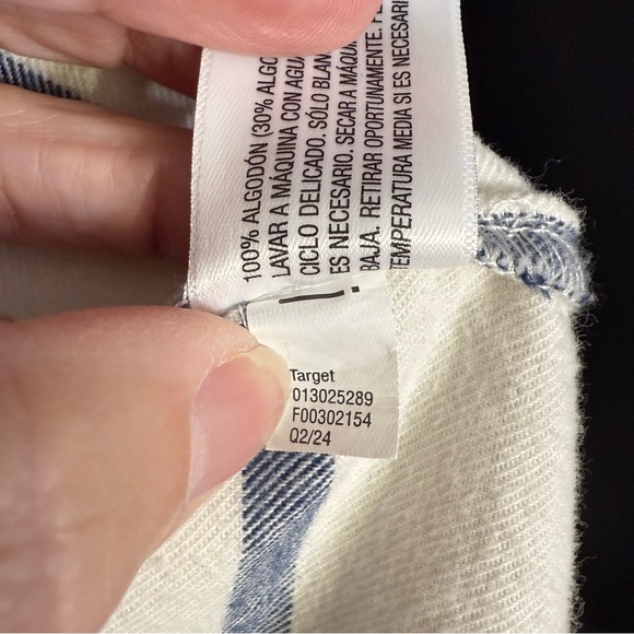 Universal Thread oversized fit navy blue plaid flannel 100% cotton shirt xl - Picture 9 of 10